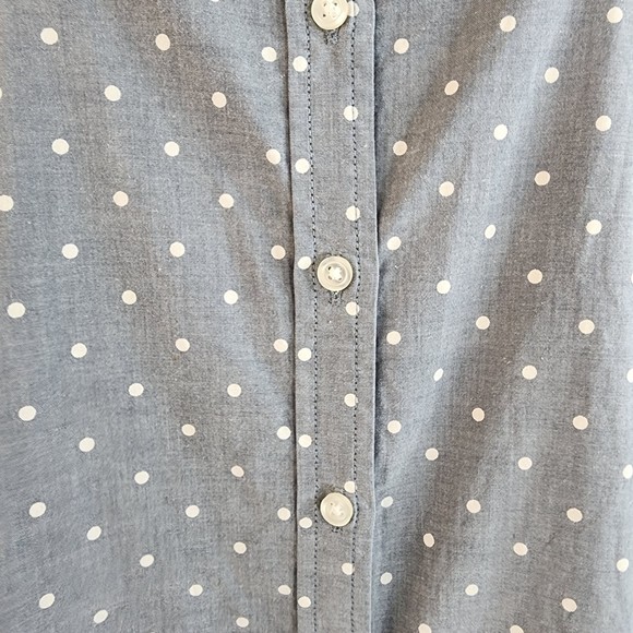 Banana Republic Soft Wash Gray Polka Dot Long Sleeve Shirt Size Small - Picture 5 of 9